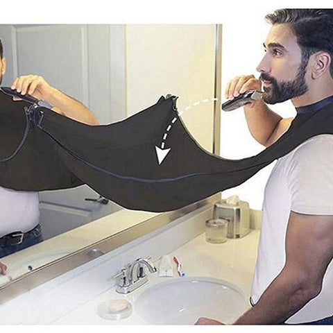 XIAOAOD 120 * 78 cm Beard and Mustache Shaving Apron Cape Bib for Shave with Suction Cups Attach to Mirror Hairdressing Removal Tools,Blue with Paper Card