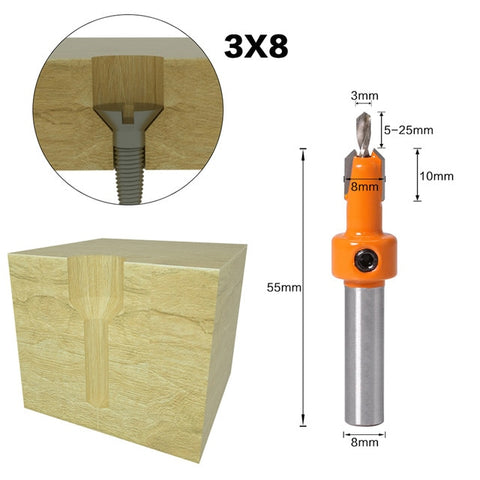 Self Centering Hinge Tapper Core Drill Bit Set for Woodworking, Adjustable Door Window Drill Bits