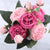 30cm Rose Pink Silk Peony Artificial Flowers Bouquet 5 Big Head and 4 Bud Cheap Fake Flowers for Home Wedding Decoration indoor