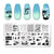 Nail Stamping Plates Templates with Stamper Nail Art Plates Set Animal Flower Christmas Halloween Design