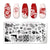 Nail Stamping Plates Templates with Stamper Nail Art Plates Set Animal Flower Christmas Halloween Design