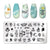 Nail Stamping Plates Templates with Stamper Nail Art Plates Set Animal Flower Christmas Halloween Design