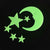 100pcs   3D Star and Moon Energy Storage Fluorescent Glow in The Dark Luminous on Wall Stickers for Kids Room Living Room Decal,6pcs Star Moon