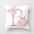 Pink Letter Pillow Covers Nature Pillow Case Cotton Linen Rustic Cushion Cover for Sofa Couch