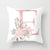 Pink Letter Pillow Covers Nature Pillow Case Cotton Linen Rustic Cushion Cover for Sofa Couch