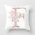 Pink Letter Pillow Covers Nature Pillow Case Cotton Linen Rustic Cushion Cover for Sofa Couch