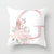 Pink Letter Pillow Covers Nature Pillow Case Cotton Linen Rustic Cushion Cover for Sofa Couch