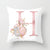 Pink Letter Pillow Covers Nature Pillow Case Cotton Linen Rustic Cushion Cover for Sofa Couch