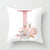 Pink Letter Pillow Covers Nature Pillow Case Cotton Linen Rustic Cushion Cover for Sofa Couch