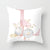 Pink Letter Pillow Covers Nature Pillow Case Cotton Linen Rustic Cushion Cover for Sofa Couch