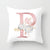 Pink Letter Pillow Covers Nature Pillow Case Cotton Linen Rustic Cushion Cover for Sofa Couch