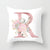 Pink Letter Pillow Covers Nature Pillow Case Cotton Linen Rustic Cushion Cover for Sofa Couch