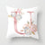 Pink Letter Pillow Covers Nature Pillow Case Cotton Linen Rustic Cushion Cover for Sofa Couch