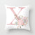 Pink Letter Pillow Covers Nature Pillow Case Cotton Linen Rustic Cushion Cover for Sofa Couch