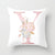 Pink Letter Pillow Covers Nature Pillow Case Cotton Linen Rustic Cushion Cover for Sofa Couch