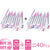 50pcs Eyelash Brushes in Dust-proof Crystal Tube Disposable Mascara Wand Brushes for Eyelash Extension Eyebrow Makeup