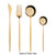 4Pcs/set Black Gold Cutlery Set 18/10 Stainless Steel Dinnerware Silverware Flatware Set