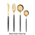 4Pcs/set Black Gold Cutlery Set 18/10 Stainless Steel Dinnerware Silverware Flatware Set