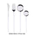 4Pcs/set Black Gold Cutlery Set 18/10 Stainless Steel Dinnerware Silverware Flatware Set