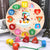 Montessori Cartoon Animal Educational Wooden Beaded Geometry Digital Clock