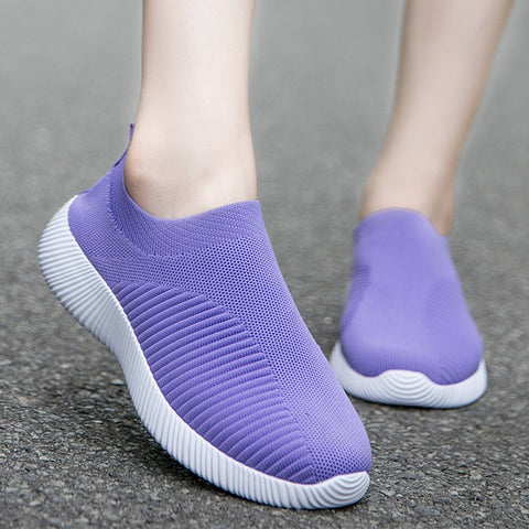 Slip on Sneakers for Women Fashion Loafers Perforated Flats Sports Cushioned Insole Comfortable Walking Casual Shoes