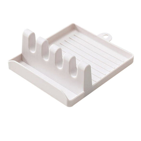 Kitchen Spoon Holders Fork Spatula Rack Shelf Organizer Plastic Spoon Rest Chopsticks Holder Non-slip Spoons Pad Kitchen Utensil