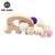 1PC Wooden Teether Hedgehog Crochet Beads  Toys For Baby Rattle