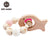 1PC Wooden Teether Hedgehog Crochet Beads  Toys For Baby Rattle