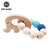 1PC Wooden Teether Hedgehog Crochet Beads  Toys For Baby Rattle