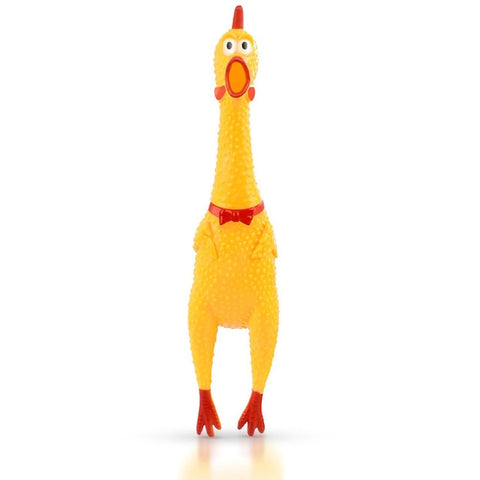 Dog Toys Hot Sell Screaming Chicken Pets Dog Toys Squeeze Squeaky Sound Funny Toy Safety Rubber For Dogs Molar Chew Toys (Yellow L 40cm)