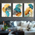 Blue Green Yellow Gold Plant Leaf Abstract Poster Nordic Canvas Print Wall Art Painting Modern Picture Living Room Decoration-40X60Cmx3 Pcs Frameless