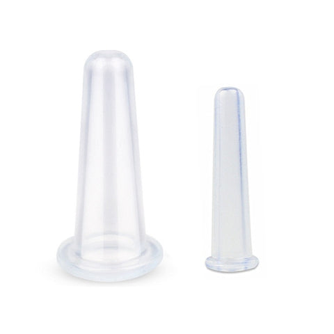 2pcs Vacuum Cupping Massage, Silicone For Face Massage Cans Anti Cellulite Massager Cupping Set Family Vacuum Jars Cups