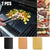 2Pcs/1Pcs 3Color  Grill Mats – 3 Sets 23.5x15.8 Inches – Premium Copper Grill & Bake Mats – Extra Large, Non-Stick, Reusable, and Durable BBQ Grill Mats,Including 1 FREE BBQ Brush