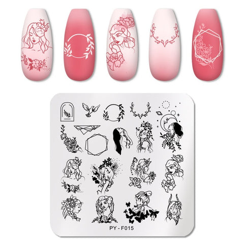 PICT YOU 12*6cm Nail Art Templates Stamping Plate Design Flower Animal Glass Temperature Lace Stamp Templates Plates Image