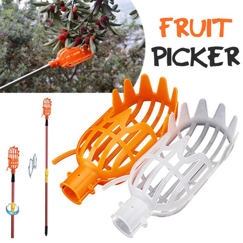 ruit Picker Tool, 13-Foot Fruit Picking Pole with Basket Telescoping, Lightweight Fruit Harvester Tool Stainless Steel Fruits Catcher Tree Picker for Getting Apple, Fruits Tree