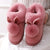 Women Memory Foam Slipper Rabbit Ear Double Fur Ball Indoor Cotton Slippers for Girls