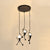 HTLLT Retro Industrial Wind Chandelier Small Man Cartoon Style Iron Ceiling Pendant Lamp Creative Simple Pendant Light E27 Base Height Adjustable Restaurant Cafe Bar Hotel,3Lampdisc,3Lampdisc