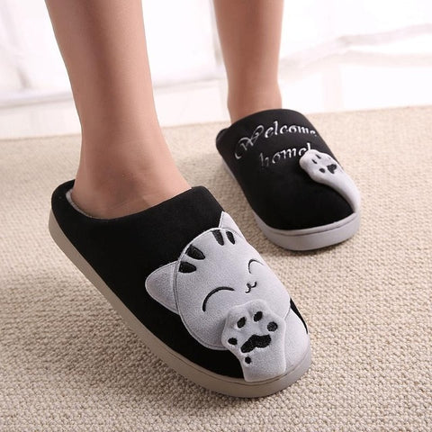 Women's Slip on Fuzzy Slippers Memory Foam House Slippers Outdoor Indoor Warm Plush Bedroom Shoes Scuff with Fur Lining