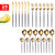 Spoon Catering for Party Buffet Dinner Banquet Cooking Kitchen 24pcs White Gold Dinnerware Set Stainless Steel Knife Fork Cutlery Set Kitchen Tableware Set Flatware Set Wholesale