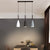 Weesalife Pendant Light with Transparent Glass Shade Matte Black 3-Lights Pendant Lighting Adjustable Industrial Retro Style Hanging Light Fixture for Kitchen Island, Dining Room, Foyer, Farmhouse