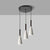 Weesalife Pendant Light with Transparent Glass Shade Matte Black 3-Lights Pendant Lighting Adjustable Industrial Retro Style Hanging Light Fixture for Kitchen Island, Dining Room, Foyer, Farmhouse